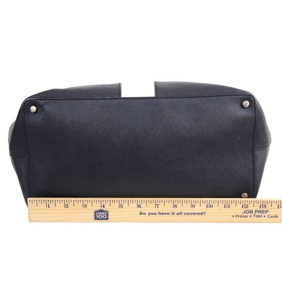 Kate Spade NY BLACK WHITE GENUINE LEATHER SATCHEL SHOULDER BAG HANDBAG PURSE - Picture 14 of 16